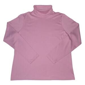 LL Bean Womens Medium Purple 100 Supima Cotton Turtleneck Base Layer Long Sleeve